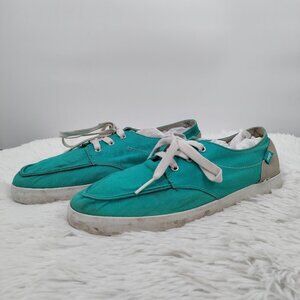 Reef Boat Deck Hand 2 Low top Lace Up Beach Canvas Sneaker Shoes 9 Men Green